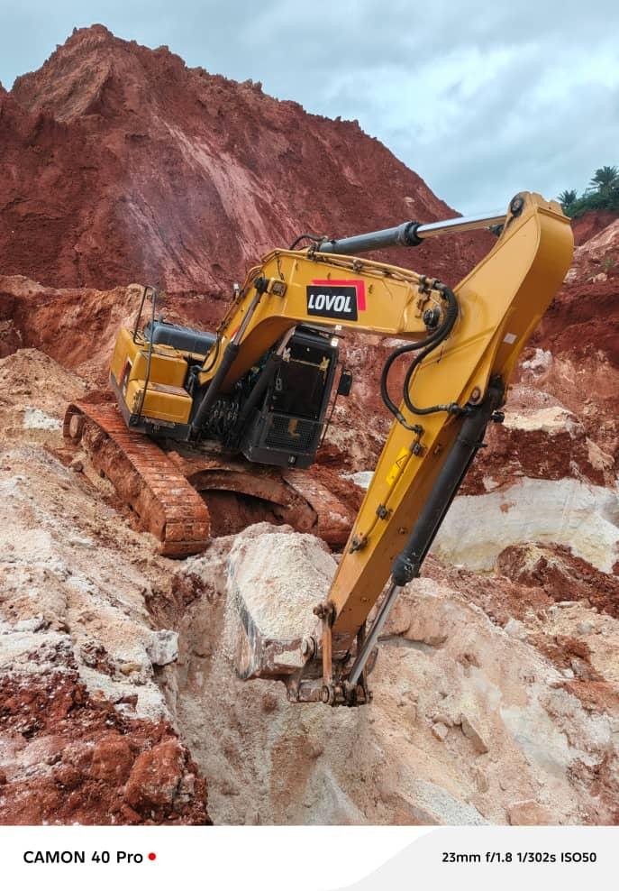 LOVOL excavator at sand quarry